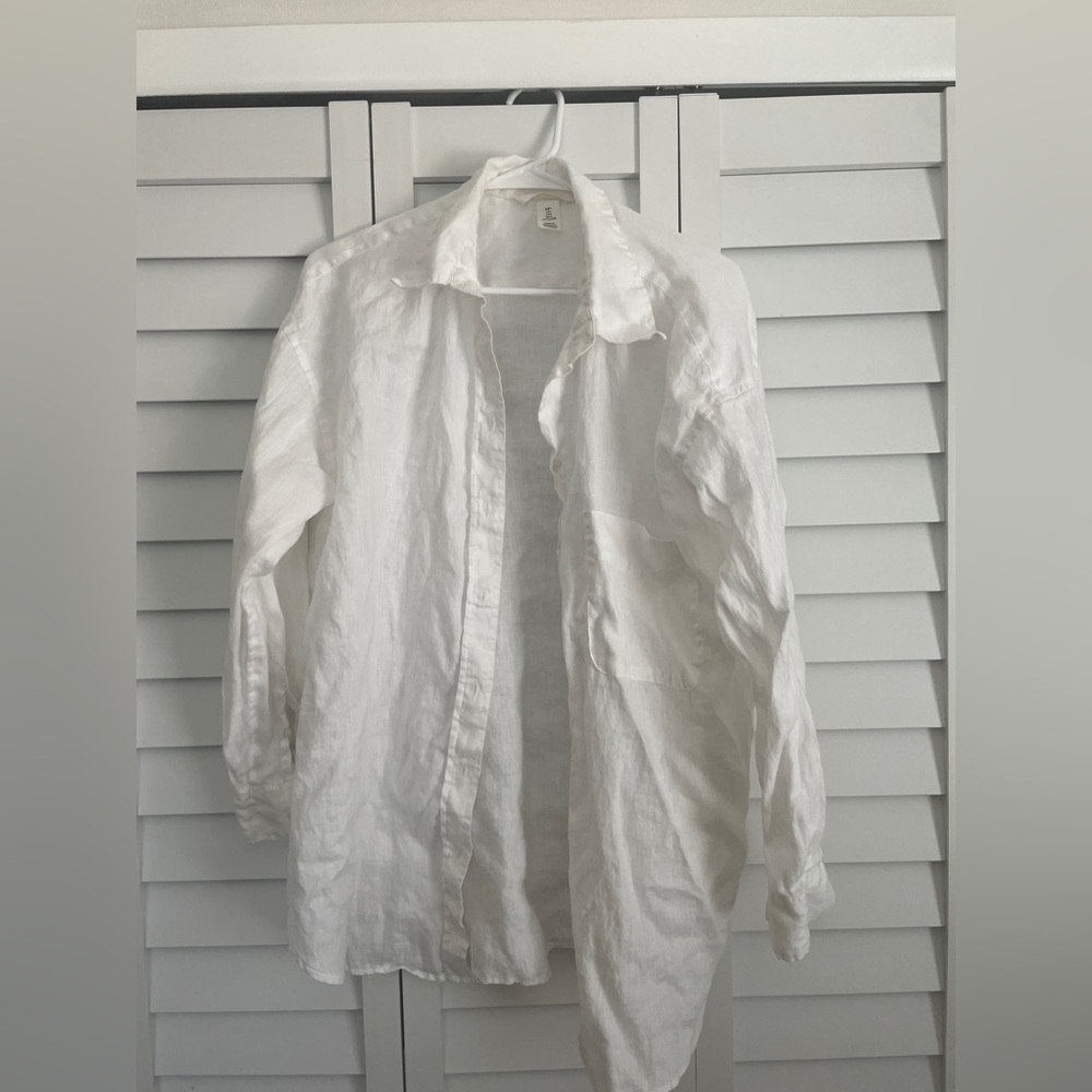 H&M 100% linen button up